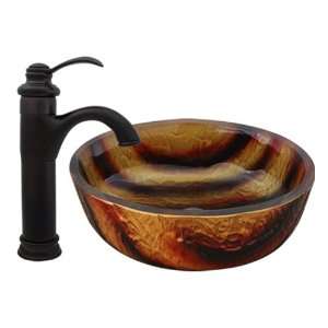   Glass Vessel Sink and ORB Bathroom Faucet Combo: Home Improvement