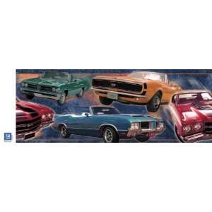  Muscle Cars Navy Wallpaper Border by 4Walls