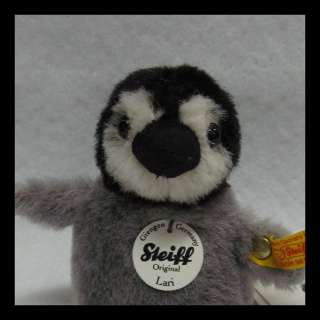 Steiff Lari Baby Penguin, so adorably cute, grey/black/white alpaca 