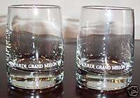 TWO BACARDI GRAND MELON RUM GLASSES WITH BAT LOGO NICE  
