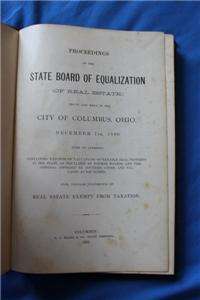 Ohio Board Equalization, Real Estate, Vintage 1881 Tax  