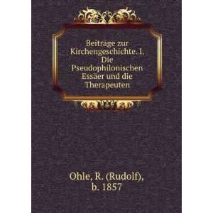   EssÃ¤er und die Therapeuten R. (Rudolf), b. 1857 Ohle Books