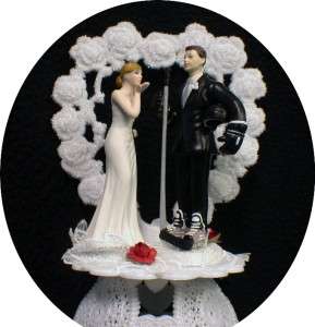 your my HOCKEY HONEY PLAYER Bride Wedding Cake Topper grooms TOP 
