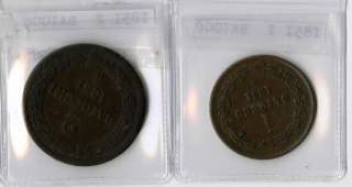Italy Coins 1851 Baiocco Papal States Pope Pius IX  