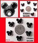 Black MICKEY MOUSE BEADS Disney Faceted Craft JEWELRY