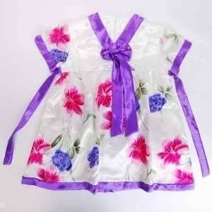  Girls Flower Korean Hanbok Mini Dress Skirt Purple 