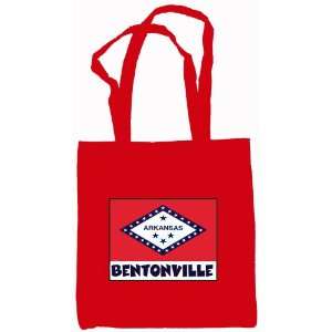  Bentonville Arkansas Souvenir Tote Bag Red: Everything 