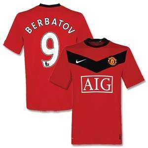  09 10 Man Utd Home Jersey + Berbatov 9