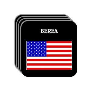  US Flag   Berea, Ohio (OH) Set of 4 Mini Mousepad Coasters 