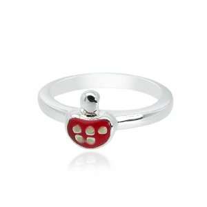  925 Sterling Silver Toad Stool Childrens Ring Size 4.5 