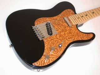 LUNA Henna Paisley TLE Black Electric Guitar,AuthDealer  