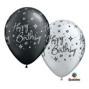   Happy Birthday Elegant Sparkle Qualatex Latex Balloons: Toys & Games