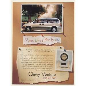  1998 Chevy Venture Mom Likes Me Best JD Power Award Print 