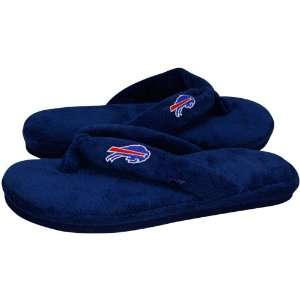 Buffalo Bills Ladies Navy Blue Plush Thong Slippers (5/6):  