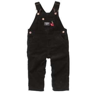 Oshkosh Bgosh Girls Black 5 pocket Cotton Corduroy Adjustable Overall 