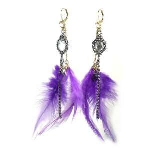  Betsey Johnson Jewelry Tzarna Mirror Feather Earrings 