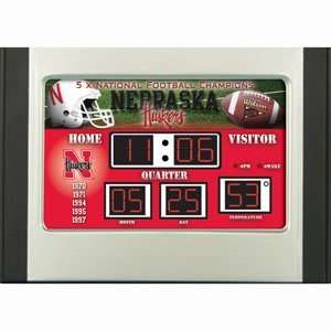  Nebraska Cornhuskers NCAA Scoreboard Desk & Alarm Clock 