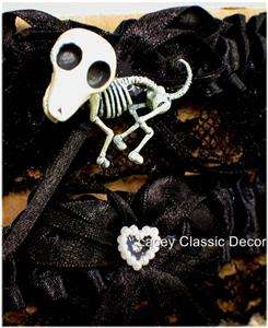 Scraps Skeleton Dog Tim Burton Corpse Bride Bridal Wedding Garter Toss 