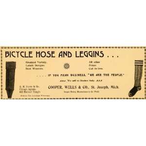  1896 Ad Bicycle Hose Leggings Cooper Wells St. Joseph 