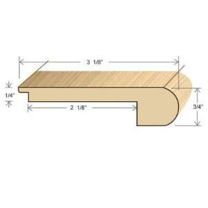  78 Solid Hardwood Unfinished Tigerwood Stair Nose for 1/4 