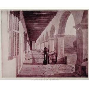  1893 Print Monk Spanish Mission House Cloister Calif 