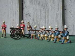Steadfast, 14 British Soldiers in Battle, 1 Cannon,Bull Dog Series 