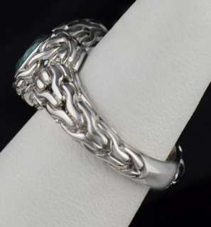 John Hardy Blue Topaz Batu Mata Diamond Sterling Silver Ring  