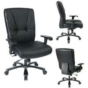  Big and Tall Deluxe Leather Executive Chair with Mid Pivot 