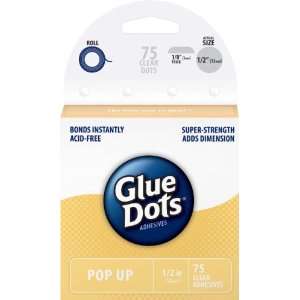  Glue Dots 1/2 Pop Up Dot Roll 75 Clear Dots (12296): Arts 