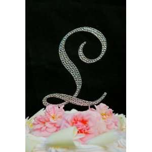 Swarovski Crystal Monogram Wedding Cake Topper Large Letter L  