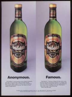 1988 Glenfiddich Scotch Whisky 2 bottle photo print ad  