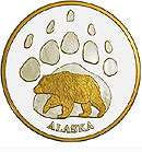 Alaska Mint Bear Paw Gold Silver Medallion Proof  
