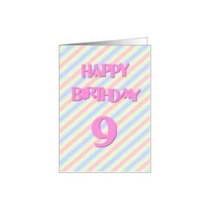  9`th Birthday For Girls Pink Pastels Card: Toys & Games