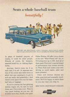 RARE 1956 Chevrolet Chevy Bel Air Beauville Wagon Ad  