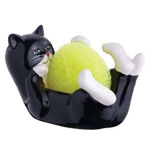   : Playful Cat Kitten Kitchen Sink Scrubby Pad Holder: Home & Kitchen