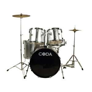 CODA DS 330 RD 5 Piece Drum Set, Red: Musical Instruments