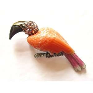   Rhinestone Woodpecker Bird Fashion Costume Jewel Pin Brooch: Jewelry