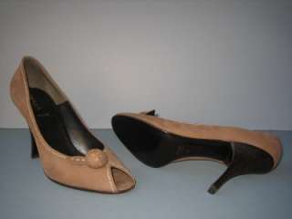 AUTHENTIC PRADA NEW 40 TAUPE SUEDE PUMPS HEELS SHOES  