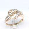 Ladies 10K Gold Heart Shaped Ring, Love Across The Face With 26 