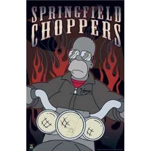   SIMPSONS POSTER   SPRINGFIELD CHOPPERS   22 X 34 #988