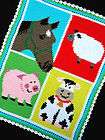 Crochet Patterns BARNYARD FARM ANIMALS COLORFUL (Horse/Sheep/Pig/Cow 
