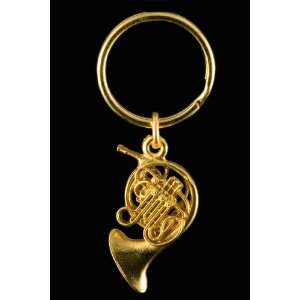  French Horn Key Chain   24k Gold Plated: Musical 