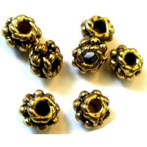  Gold Plastic Spacer Beads (24 pcs). 6mm x 4mm (1/4 x 1/8 