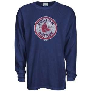  Navy Blue Faded Logo Long Sleeve Thermal T shirt: Sports & Outdoors