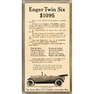 1915 Ad Enger Twin Six Motor Car Company Electric Start 