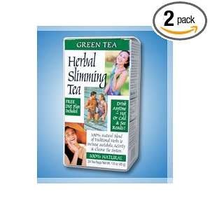  (2 Pack) Slimming Tea Green Tea 24 Tea Bags: Health 