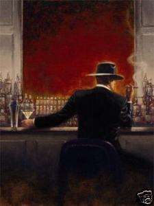 Art Repro Brent Lynch Oil Painting On Canvas Cigar Bar  