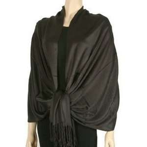  Silky Soft Solid Pashmina Shawl Black 