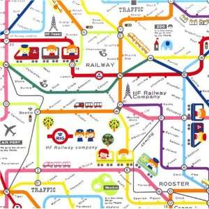  cute subway map children fabric by Kokka Japan (Sold in 