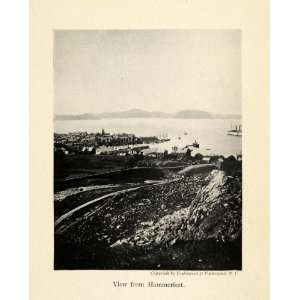  1918 Print Hammerfest Coast Harbor Norway Landscape Sail 